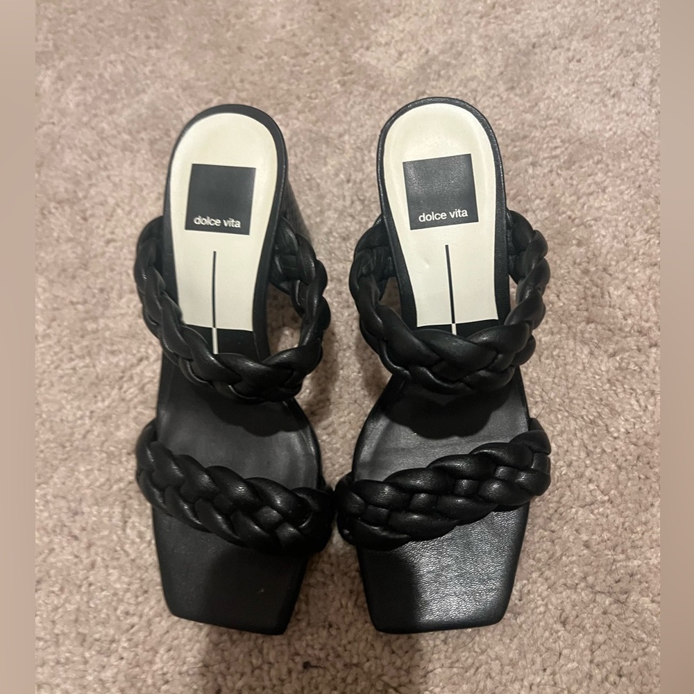 Dolce Vita Black Braided Mules